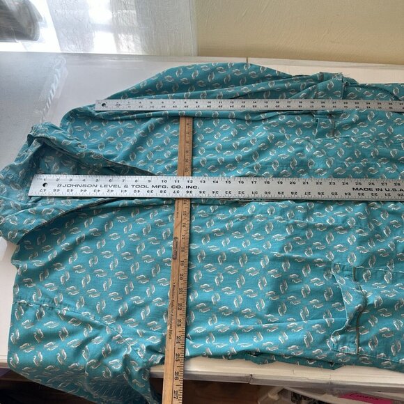 American Heaven Blue Penguin Print Cotton House Robe Medium Hood Pockets Animals - Picture 7 of 11